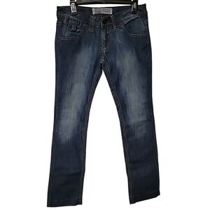 Piazza Italia Womens Size 12 or 44 (EU) Wide‎ Leg Skinny Blue Jeans CUTE!! 32x33